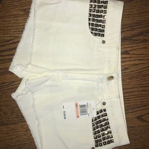 Michel kors white jean shorts